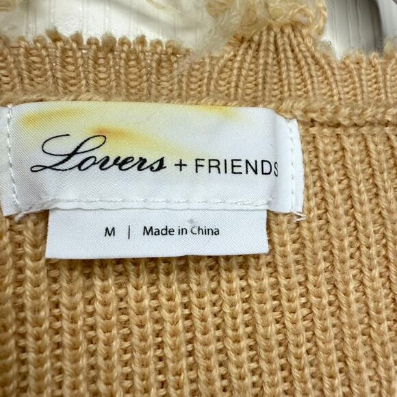 Lovers & Friends Prospect Long Sleeve Sweater Wool Blend Frye Ends Dark Camel M - Picture 7 of 8
